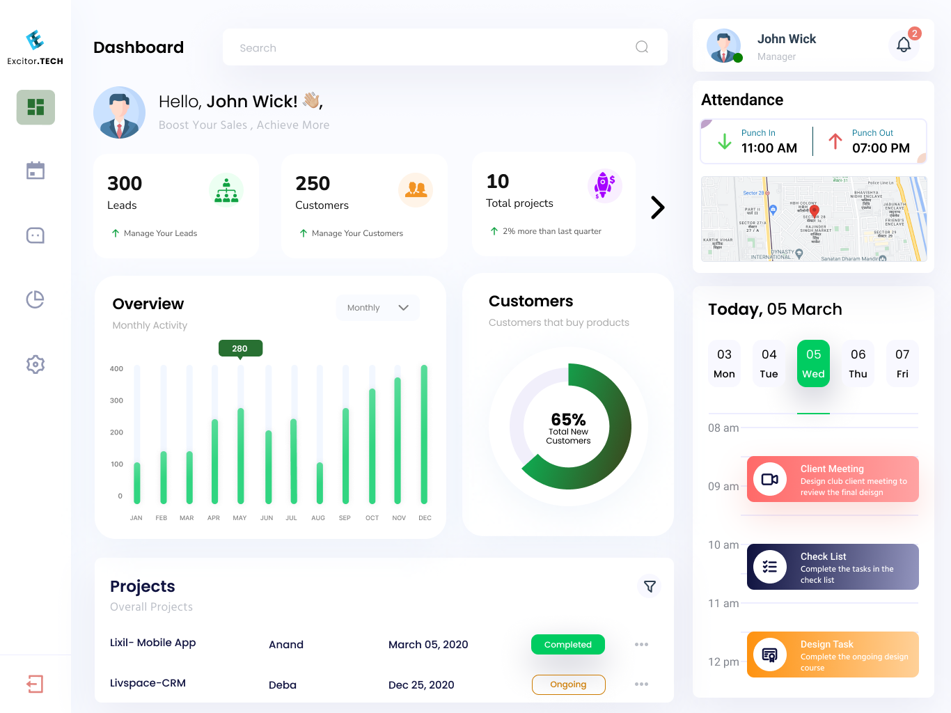 excitor dashboard